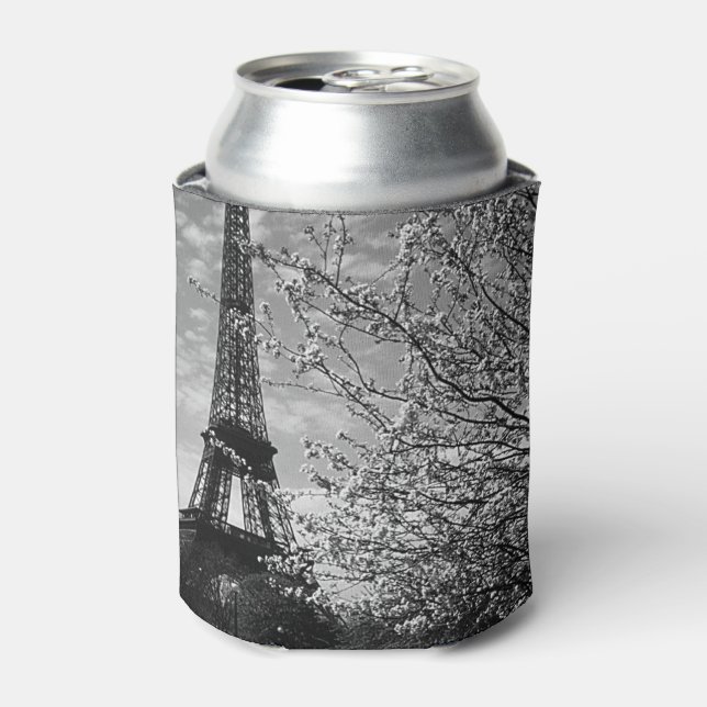 Vintage France Paris Eiffel tower Can Cooler (Can Front)