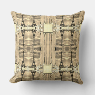 Vintage France Paris Eiffel tower Chaillot palace Throw Pillow