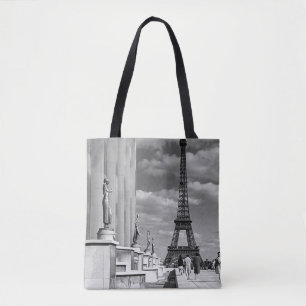 Vintage France Paris Eiffel tower Chaillot palace Tote Bag