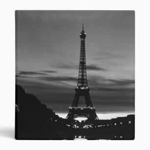 Vintage France Paris Eiffel tower reflection 3 Rin Binder