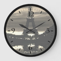 Vintage France Paris Eiffel tower reflection Large