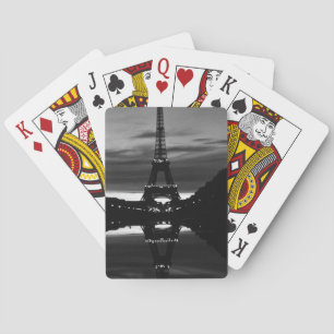 Vintage France Paris Eiffel tower reflection Playing Cards