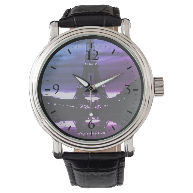Vintage France Paris Eiffel tower reflection Watch (Front)
