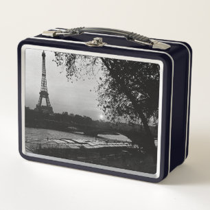 Vintage France Paris Eiffel tower sunset Metal Lunch Box