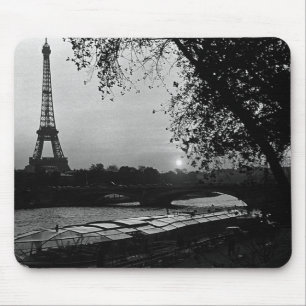 Vintage France Paris Eiffel tower sunset Mouse Pad
