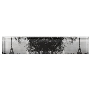 Vintage France Paris Eiffel tower sunset Nameplate