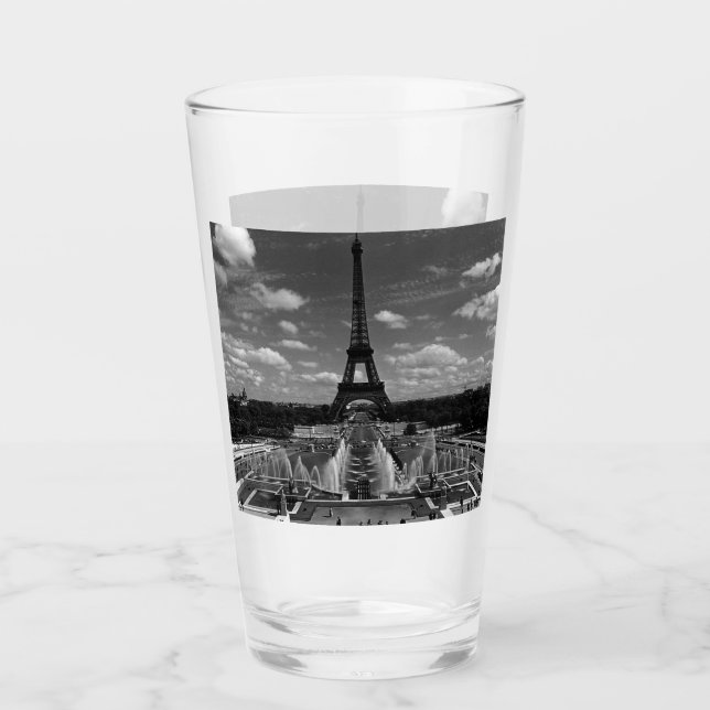 Vintage France Paris Fontains Tower Eiffel Glass (Front)