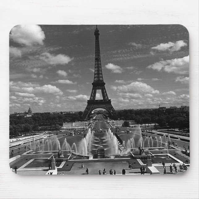 Vintage France Paris Fontains Tower Eiffel Mouse Pad (Front)