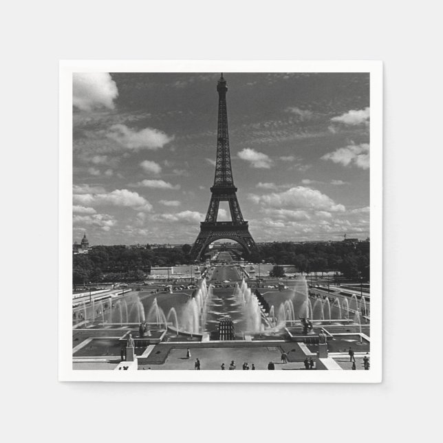 Vintage France Paris Fontains Tower Eiffel Napkin (Front)