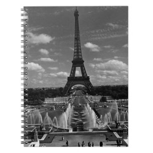 Vintage France Paris Fontains Tower Eiffel Notebook
