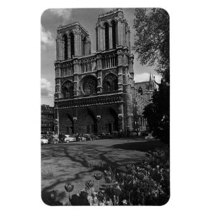 Vintage France Paris Notre Dame Cathedral 1970 Magnet