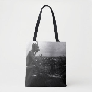 Vintage France Paris Notre Dame Cathedral devil Tote Bag