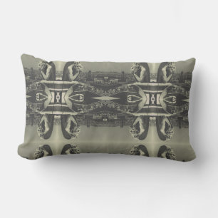 Vintage France Paris Notre Dame Cathedral thinker Lumbar Pillow
