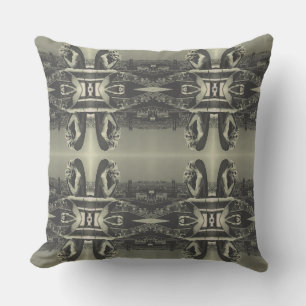 Vintage France Paris Notre Dame Cathedral thinker  Throw Pillow