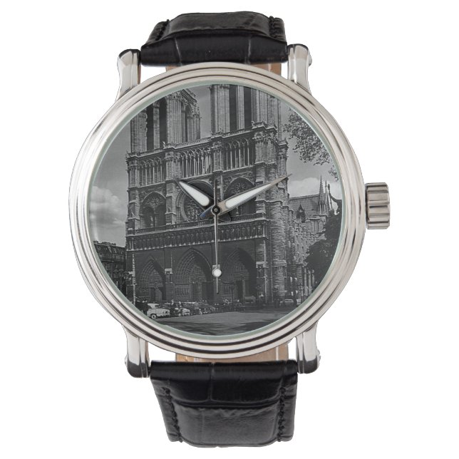 Vintage France Paris Notre Dame Cathedral Watch (Front)