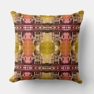 Vintage France Paris Sacre Coeur Basilica Throw Pi Pillow