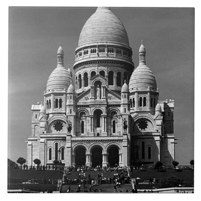 Vintage France Paris Sacre Coeur Basilica Tile (Front)