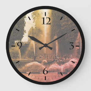 Vintage France Versailles palace neptune fountains Large Clock