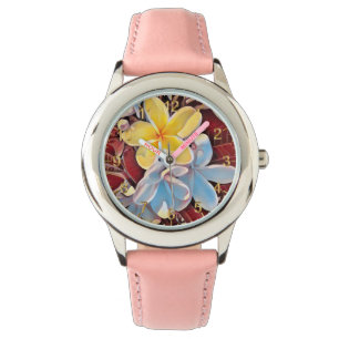 Vintage Frangipani Tree Pop Art, Girls Watch