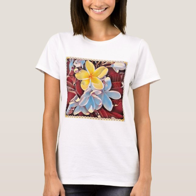 Vintage Frangipani Tree Pop Art, Tshirt (Front)