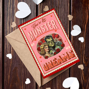 Vintage Frankenstein Horror Valentine's Day Card