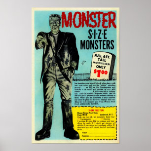 Vintage Frankenstein Mail Order Advertisement Art Poster