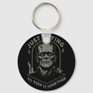 Vintage Frankenstein Monster Just Trying To Keep I Keychain