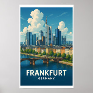 Vintage Frankfurt Germany Travel Poster