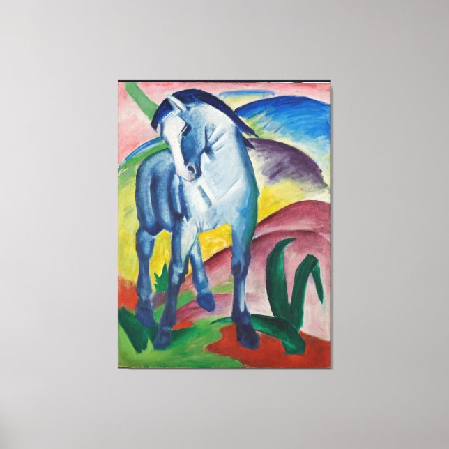 Vintage Franz Marc Blue Horse Canvas Print (Front)