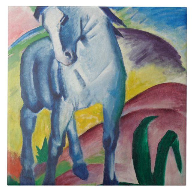 Vintage Franz Marc Blue Horses Tile (Front)