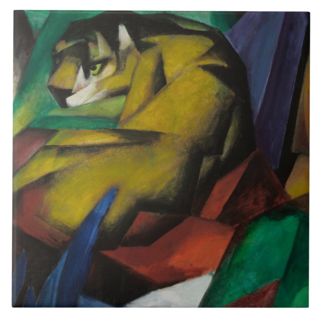 Vintage Franz Marc The Tiger Tile (Front)
