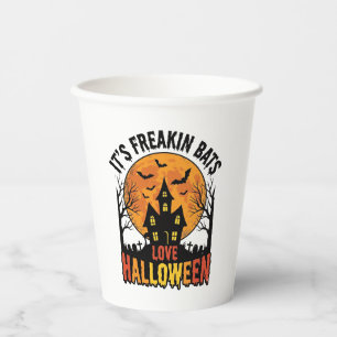 Vintage Freakin Bats Love Halloween Shirt Design_1 Paper Cups