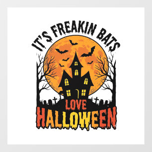 Vintage Freakin Bats Love Halloween Shirt Design_1 Window Cling