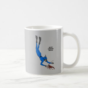 Vintage Freediving Diver Catching a Spiny Lobster Coffee Mug