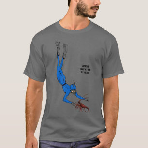 Vintage Freediving Diver Catching a Spiny Lobster T-Shirt
