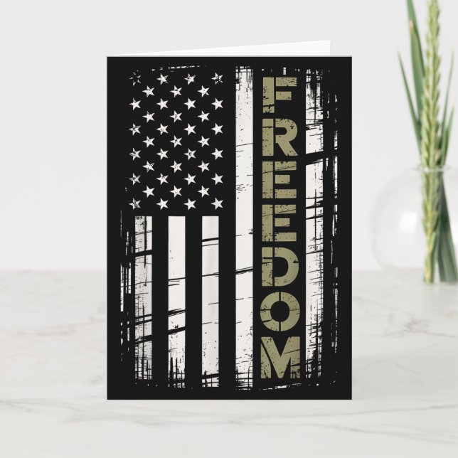 Vintage Freedom American Flag  Card (Front)