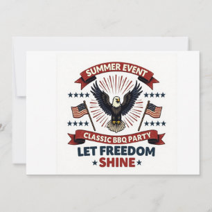 Vintage Freedom BBQ Invitation – Retro Eagle