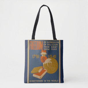 Vintage "Freedom" Tote Bag