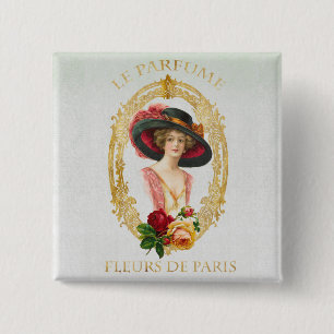 Vintage French 2 Inch Square Button