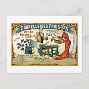 Vintage French Ad - Chapelleries1890 Postcard