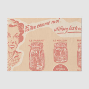 Vintage French Ad for Mason Jars Tissue Paper
