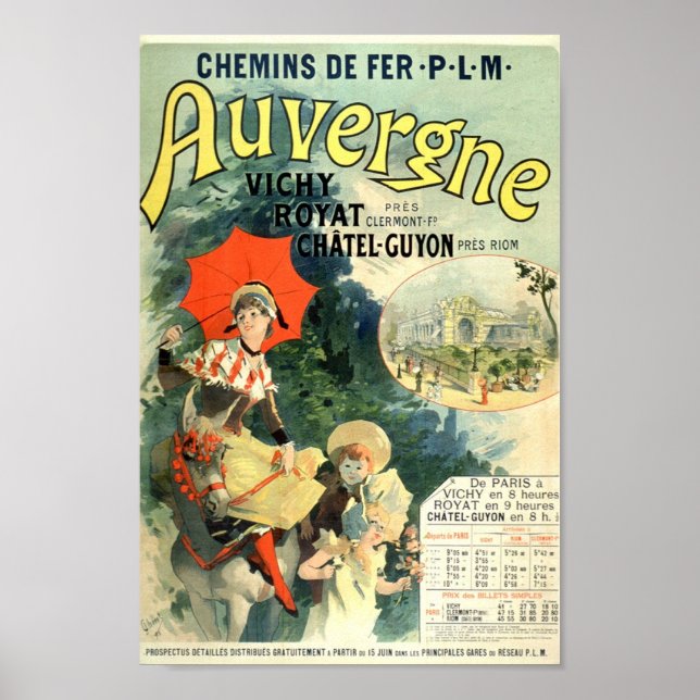 Vintage French Advertising Auvergne Vichy Royat Poster (Front)