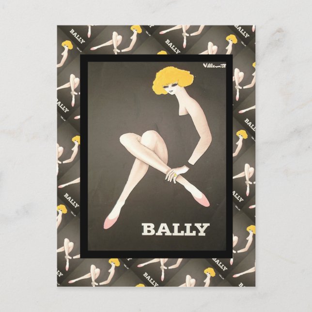 Vintage French advertising, Bally, shoes Postcard (Front)