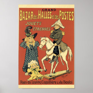 Vintage French Advertising Grand Bazar des Halles Poster