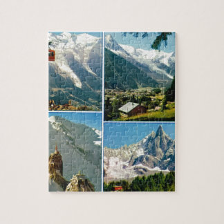 Vintage French Alps, Chamonix Mt Blanc Jigsaw Puzzle
