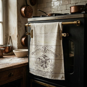 Vintage French bakery Kitchen Towel
