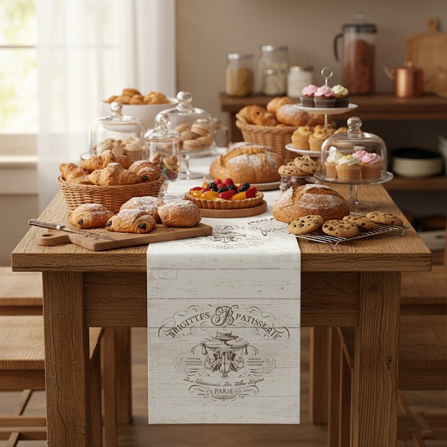 Vintage French Bakery Short Table Runner (Creator Uploaded)