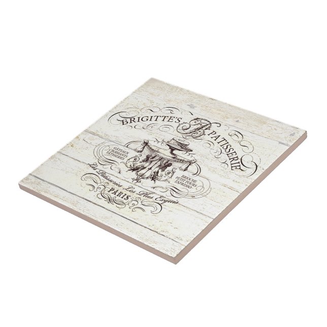 Vintage french bakery sign tile (Side)