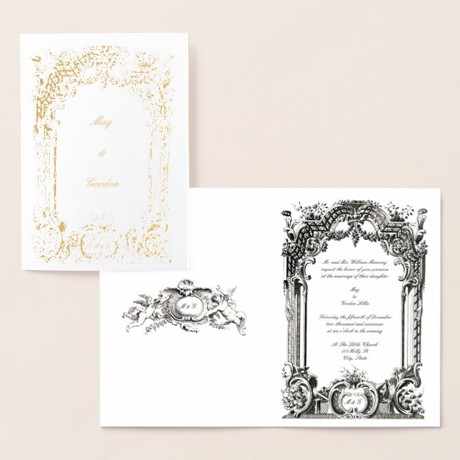 Vintage French Baroque Rococo Wedding Invitations (Display)