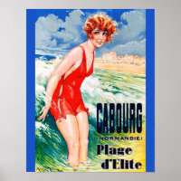 Vintage French Bathing Beauty circa 1925 Normandy